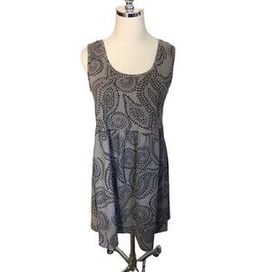 Icantoo Mini Dress Size XS Gray Sleeveless Swirls Cotton Women's NEW